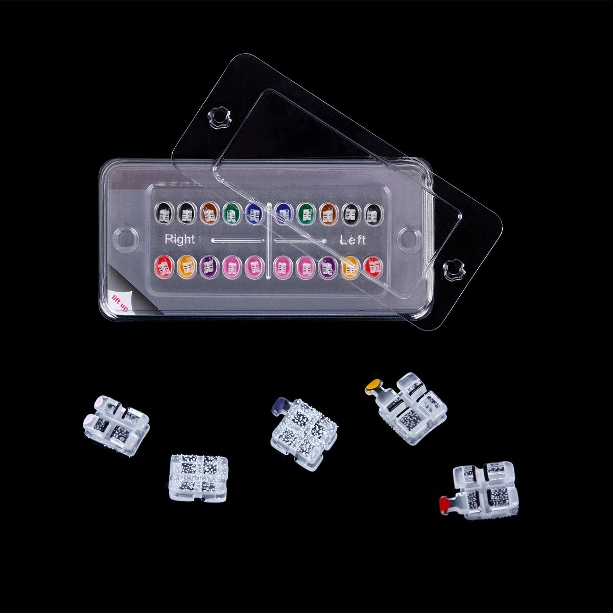 Dental Orthodontic Brackets Monocrystalline Sapphire Mini Roth 022 Hooks 345