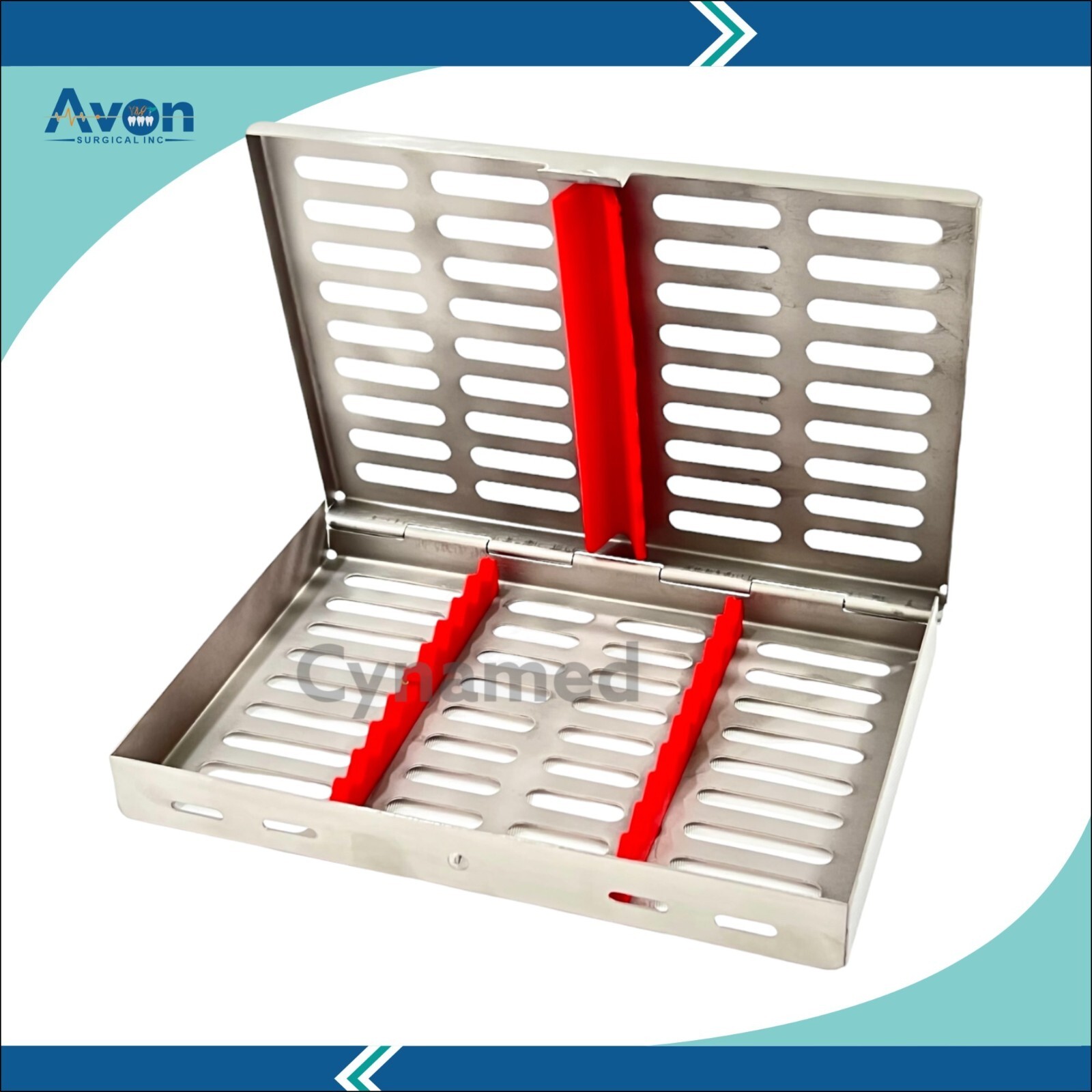 Sterilization Cassettes for 10 Dental & Medical Instruments w/ Silicone Inserts