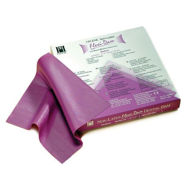 Coltene Whaledent H09945 Hygenic Flexi Dam Non Latex Violet 6″ x 6″ Medium 30/Bx