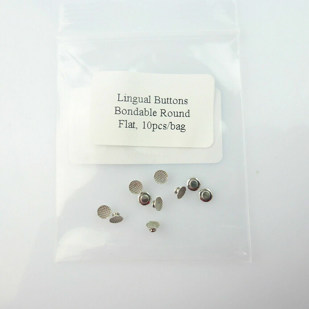 10Pcs Dental Lingual Buttons Bondable Round Mesh Base For Orthodontic Brackets