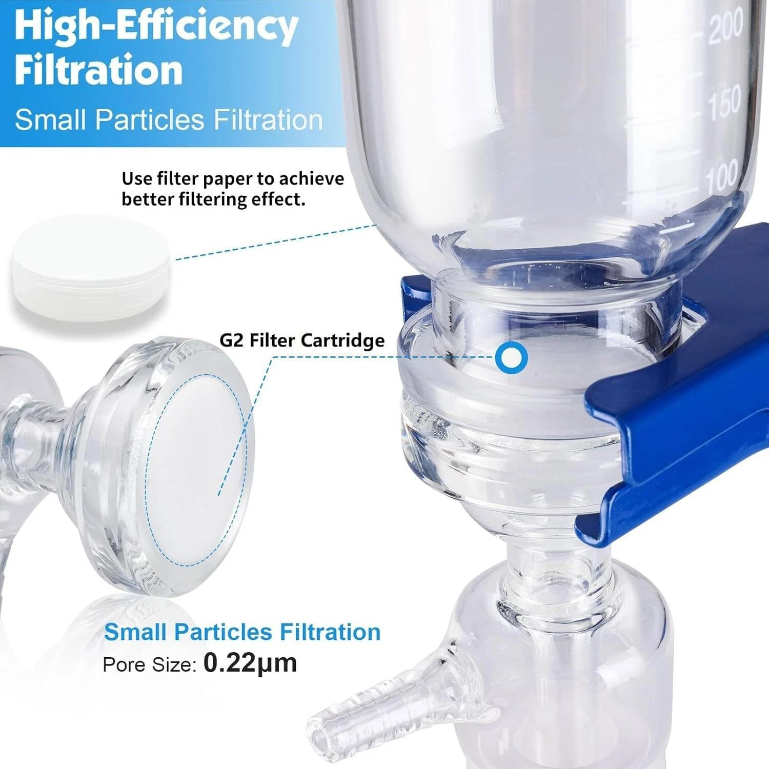 Lab Vacuum Filtration Distillation Apparatus Glass Suction Filter Funnel 1000ml
