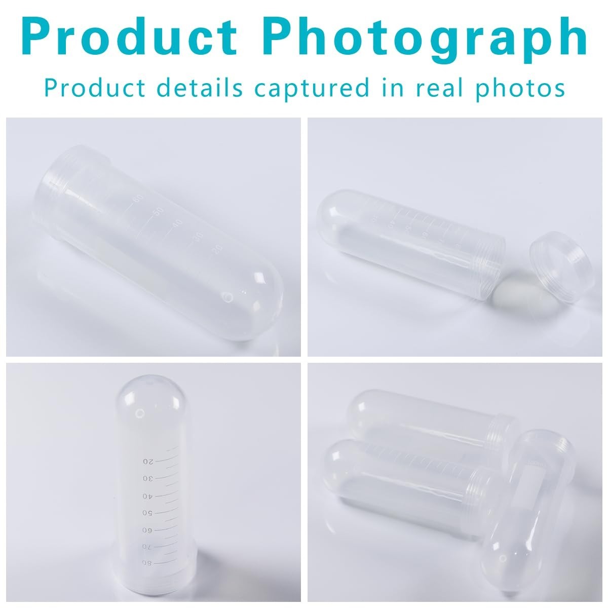 100ml Conical Centrifuge Test Tubes with Caps – Round Bottom, Graduated, 10pcs