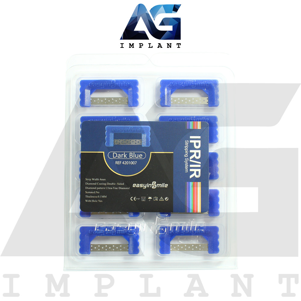 EasyinSmile® Perforated Dark Blue IPR Strips 10 Pcs Set 0.1mm Diamond Coated