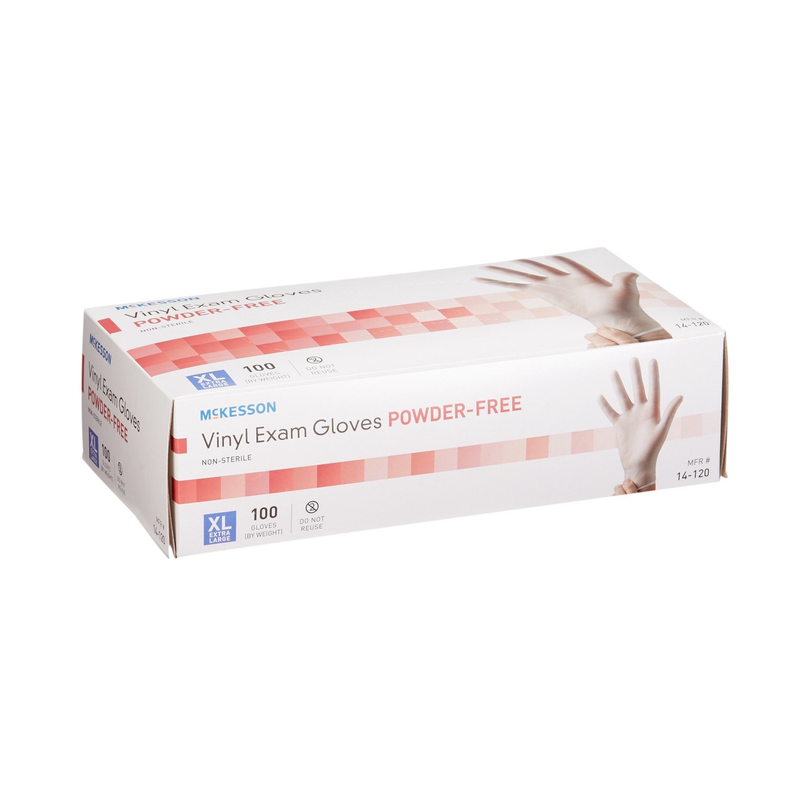McKesson Vinyl Exam Glove Standard Cuff Length X-LARGE 100 per Box