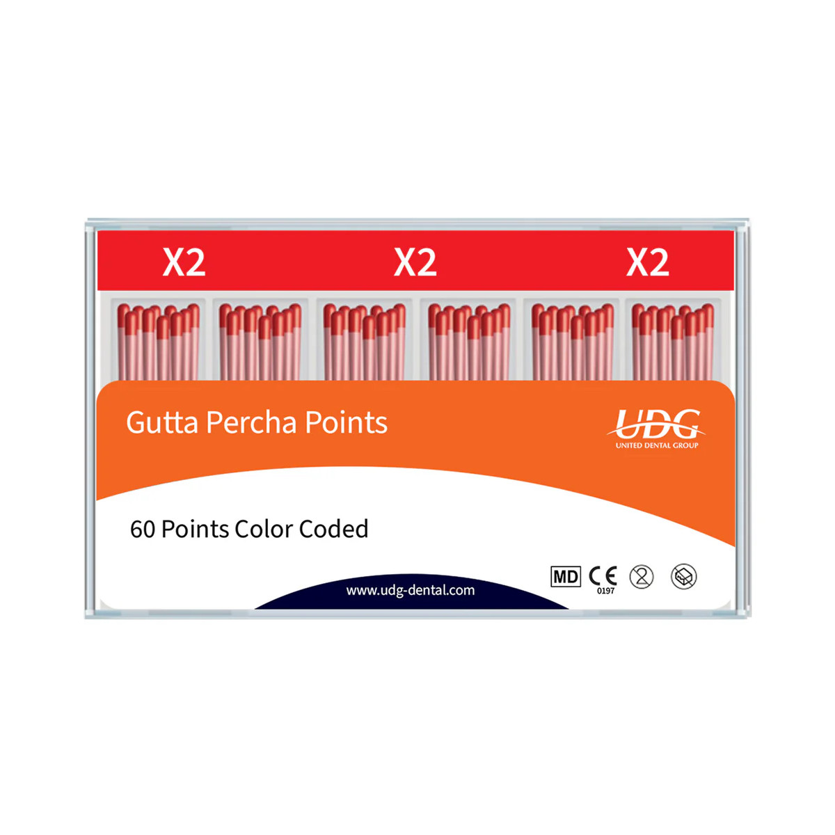 60pcs Dental End0 UDG Gutta Percha Points For Protaper Obturation CanaI X2-X3