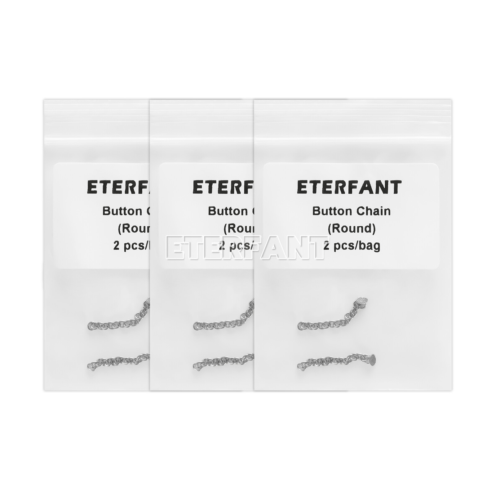 ETERFANT Dental Orthodontic Lingual Button Chains Round Base Plated Silver/Gold