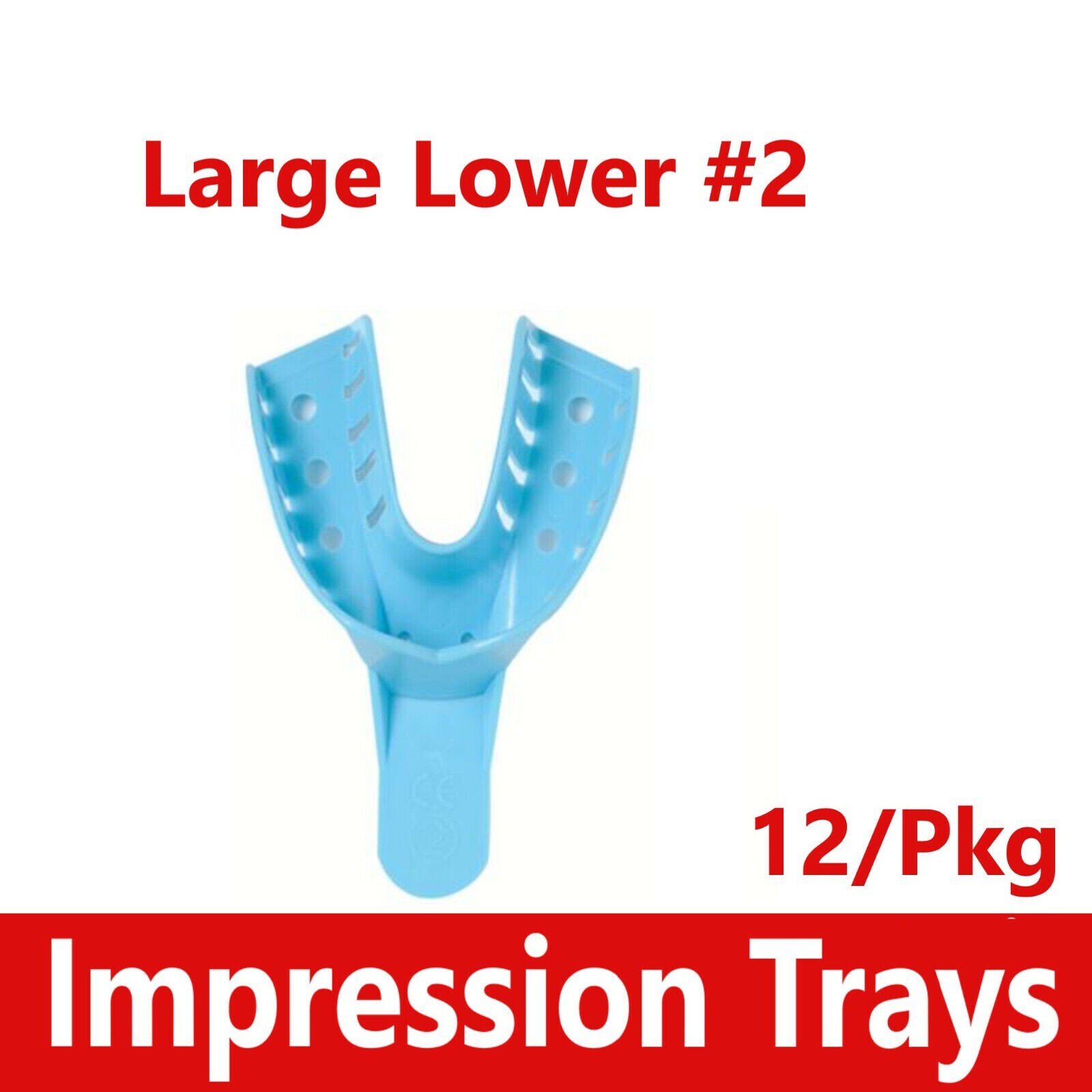12Pcs/Pack Dental Impression Trays Perforated Plastic Disposable XL, L, M, S