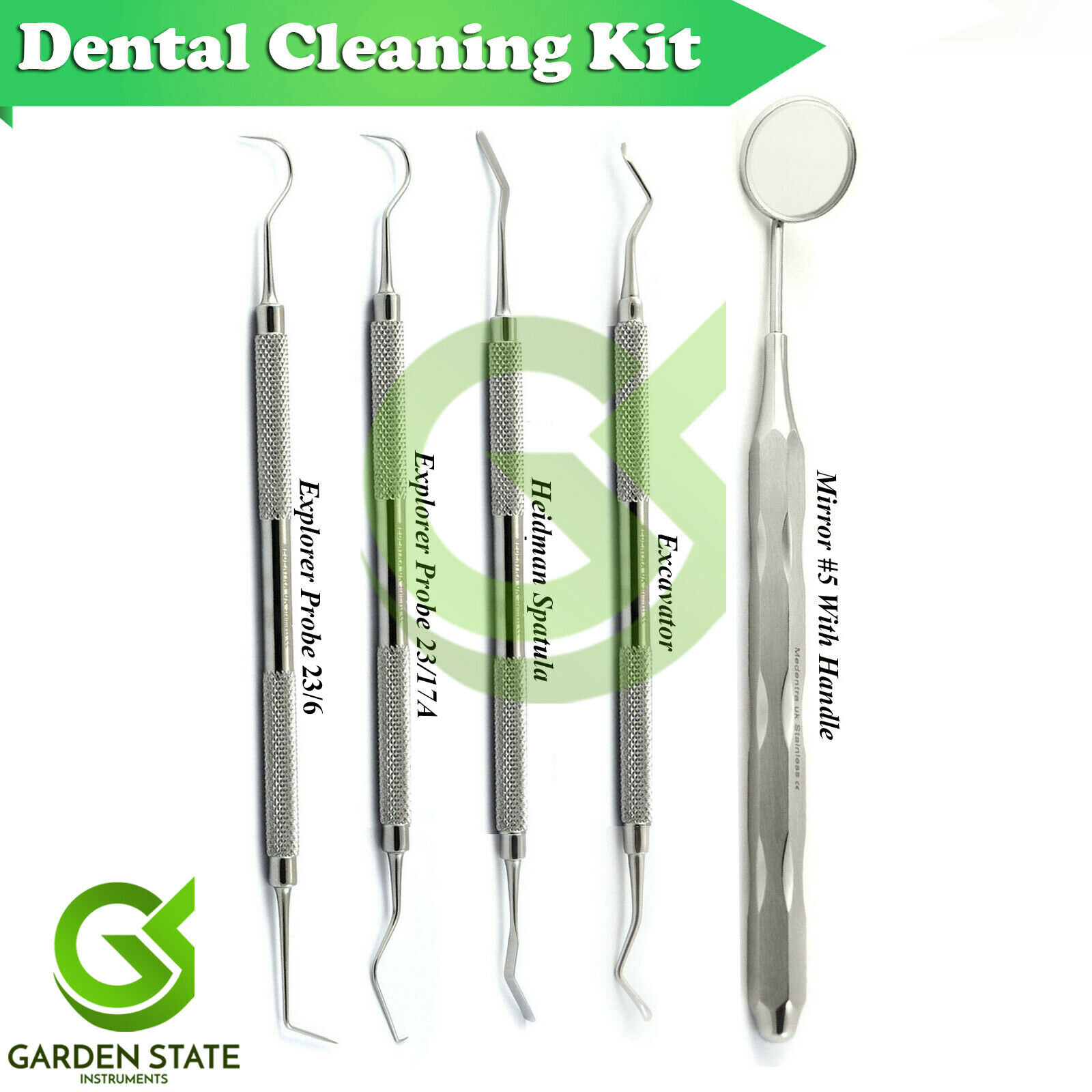 5 Dentist Cleaning Tools Tartar Remover Exam Dental Oral Hygiene Deep Care Probe
