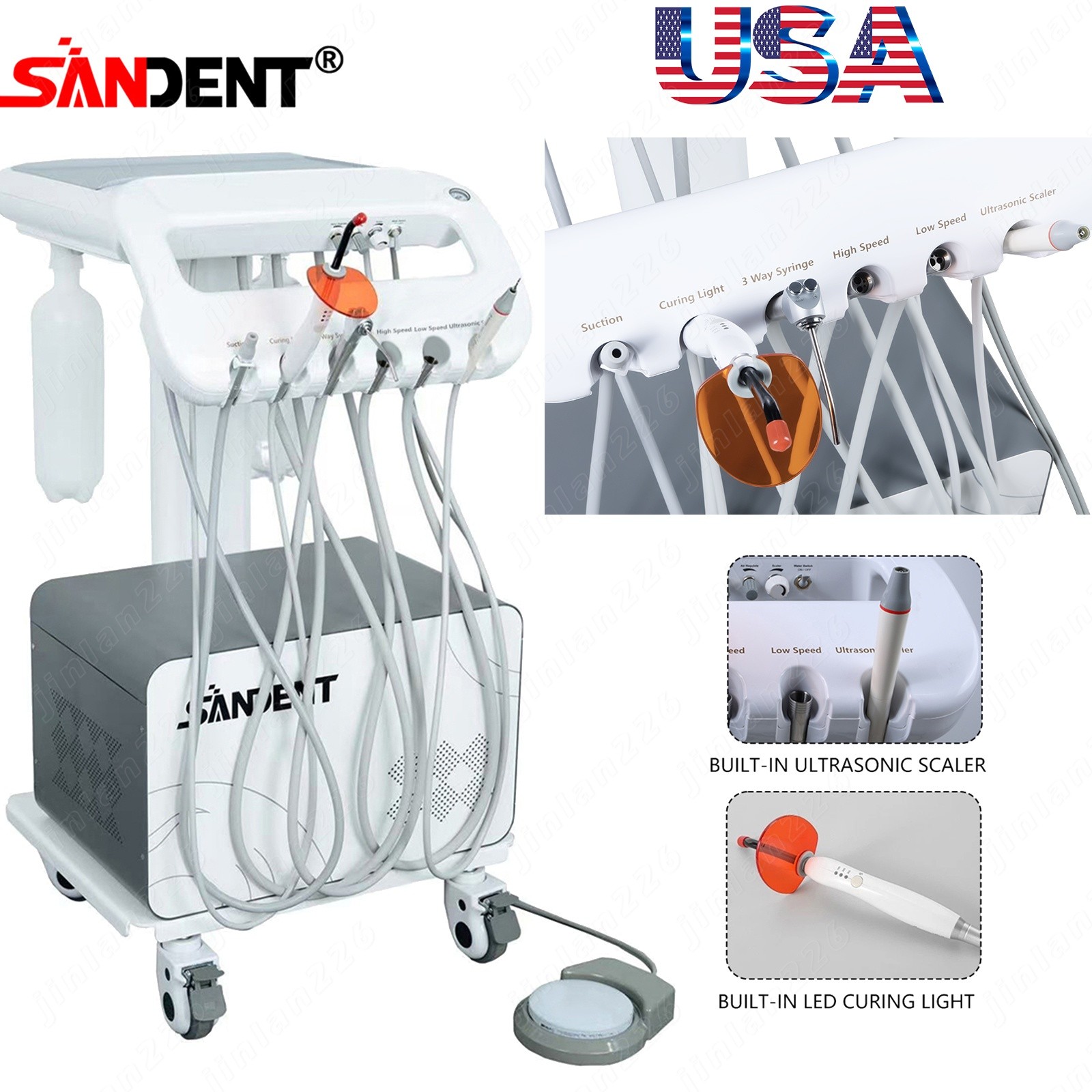 Veterinary Dental Unit with Foot Control Portable for Animal Oral Care &Cleaning