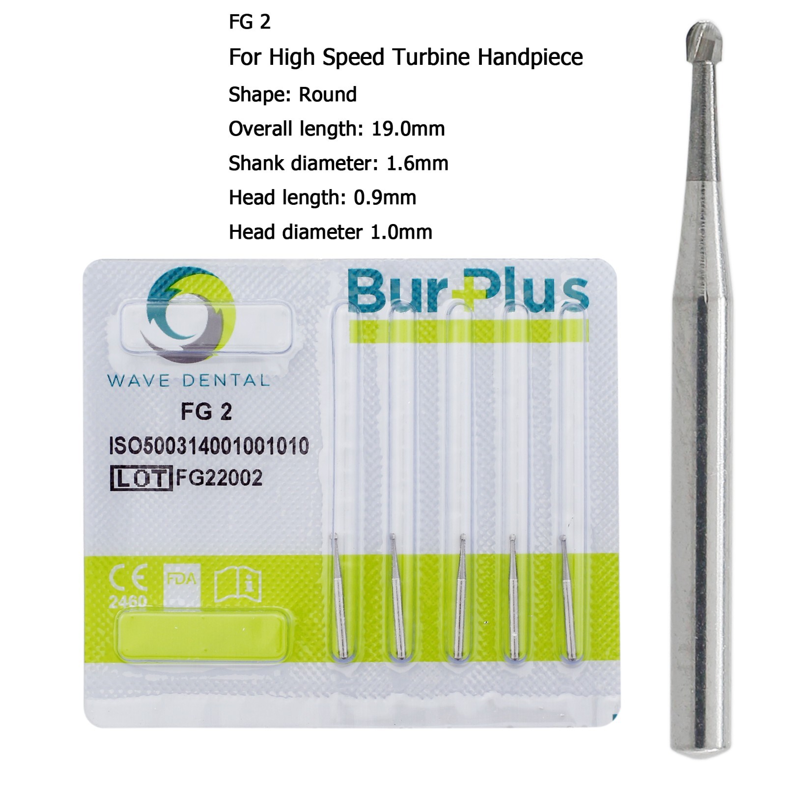Wave Dental Carbide Burs FG Round Burs High Speed Friction Grip FG 4 6 8 330 245