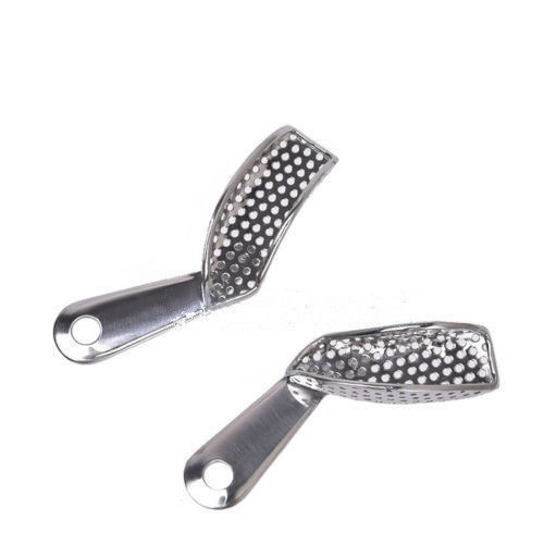 Dental Stainless Steel Metal Impression Trays Partial Set Perforated Quadrant