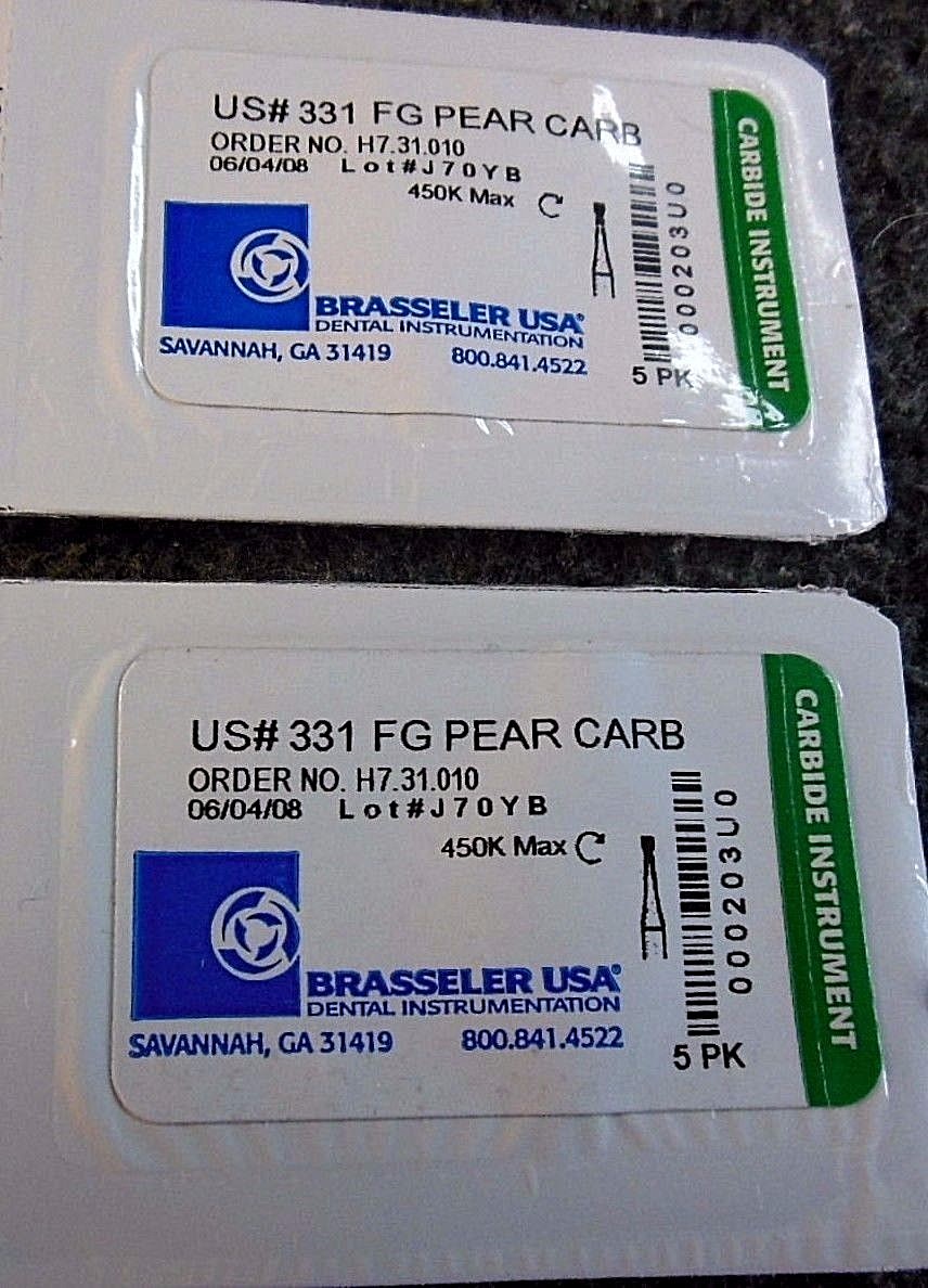 BRASSELER USA US #331 FG PEAR CARB CARBIDE INSTRUMENT (10 BURS)