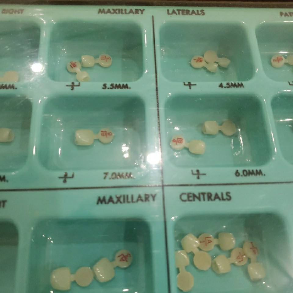 Dental Wood Cabinet With 100’s of Polycarb & Transparent Plastic Crown Forms