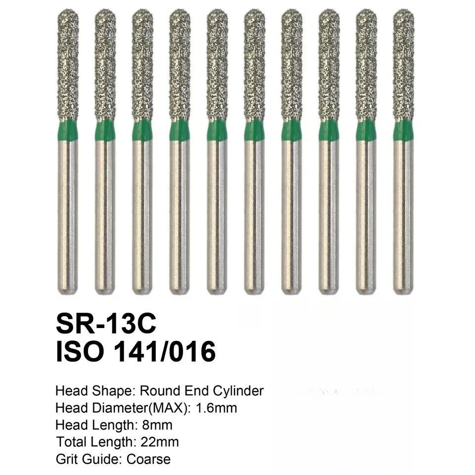 Dental Round Diamond Bur FG End Cylinder Burrs SR-13C SR-11SC SR-14C 881/014SC