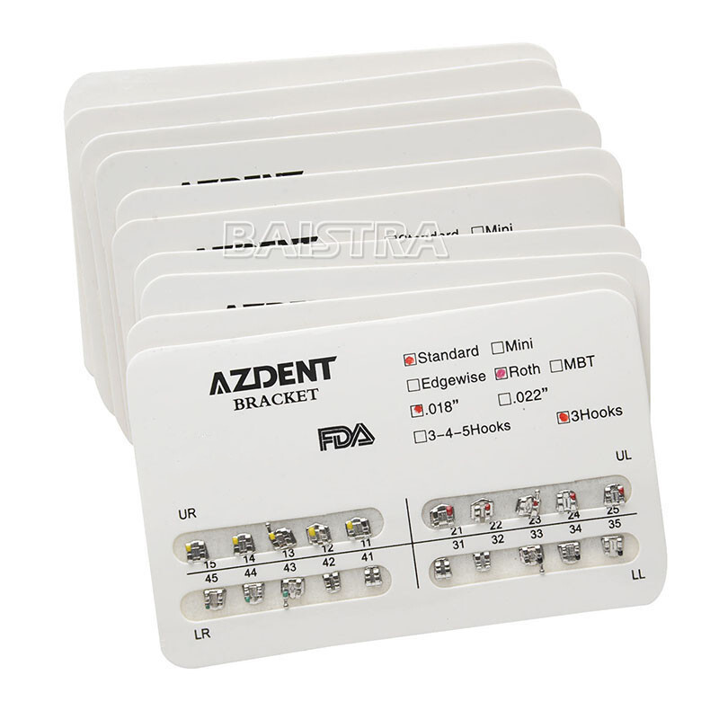 10X Brackets de Ortodoncia Dental Mini Estándar MBT Roth 0.022 Ganchos 3 4 5