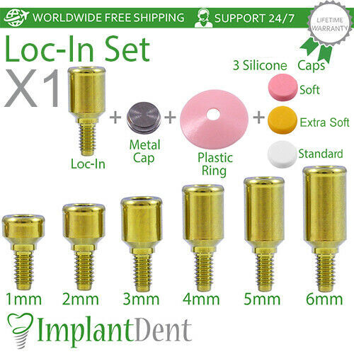 1x Loc In Set Titanium Abutment Attachment Dental Internal Hex 2.42