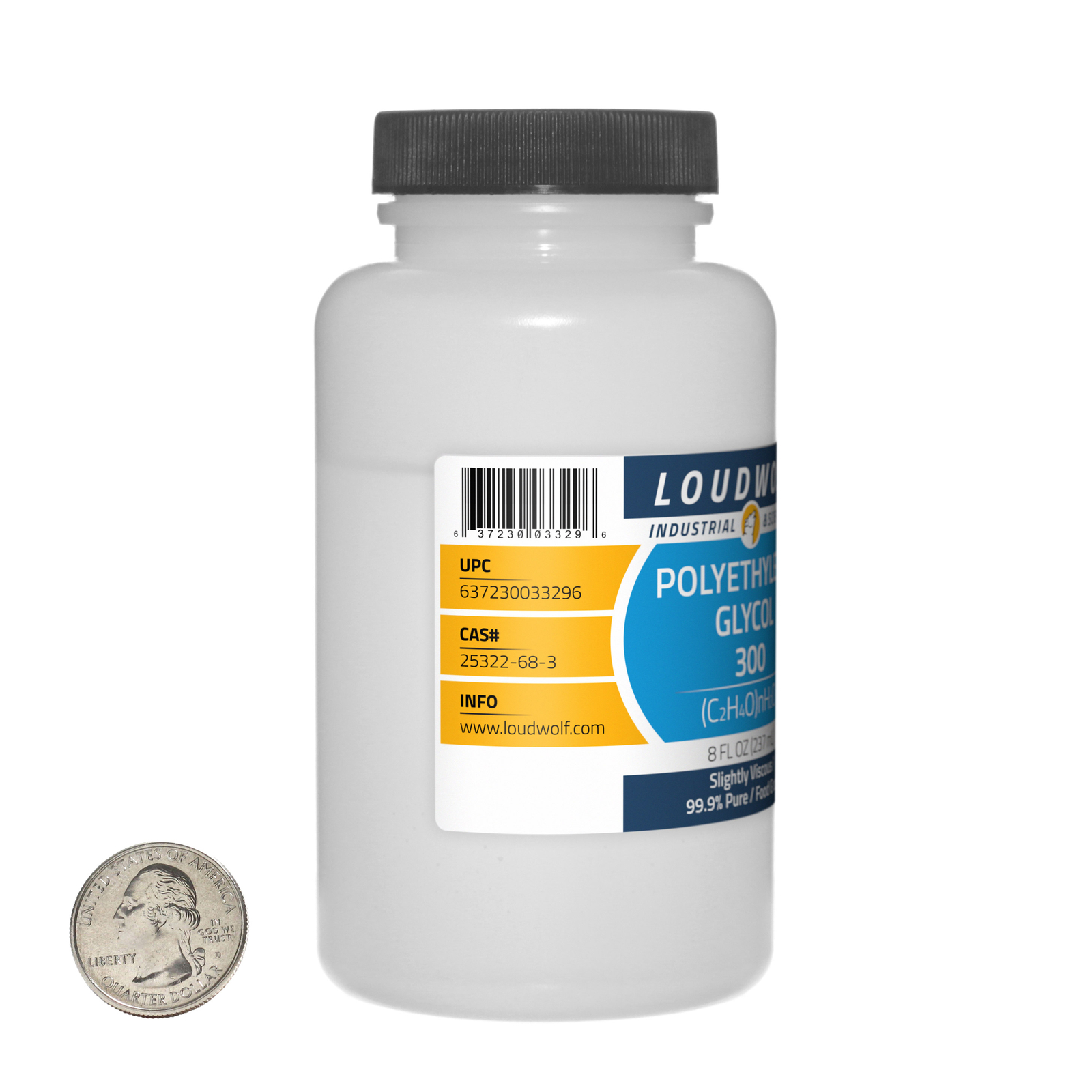 Polyethylene Glycol 300 / 8 Fl Oz Bottle / 99.9% Food Grade / Slightly Viscous