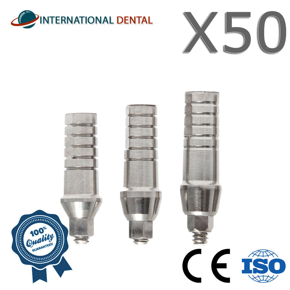 Lot Of 50 Straight Adapter Head Slim Platform With Shoulder 3.0mm Dental Fixture