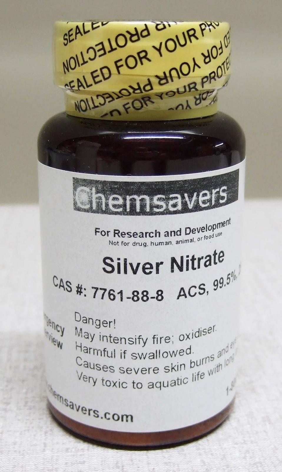 Silver Nitrate, CAS #: 7761-88-8 ACS, 99.5%, 25g