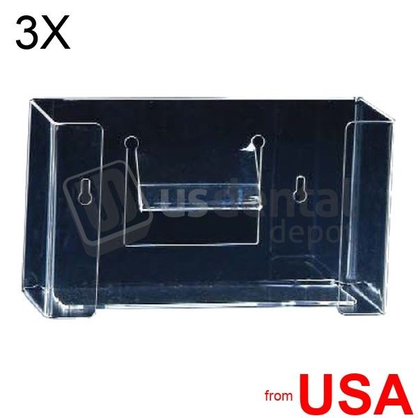 3X LOT of PLASDENT Single Horizontal Glove Dispenser-#1400H-Color: CLE 001-1400H