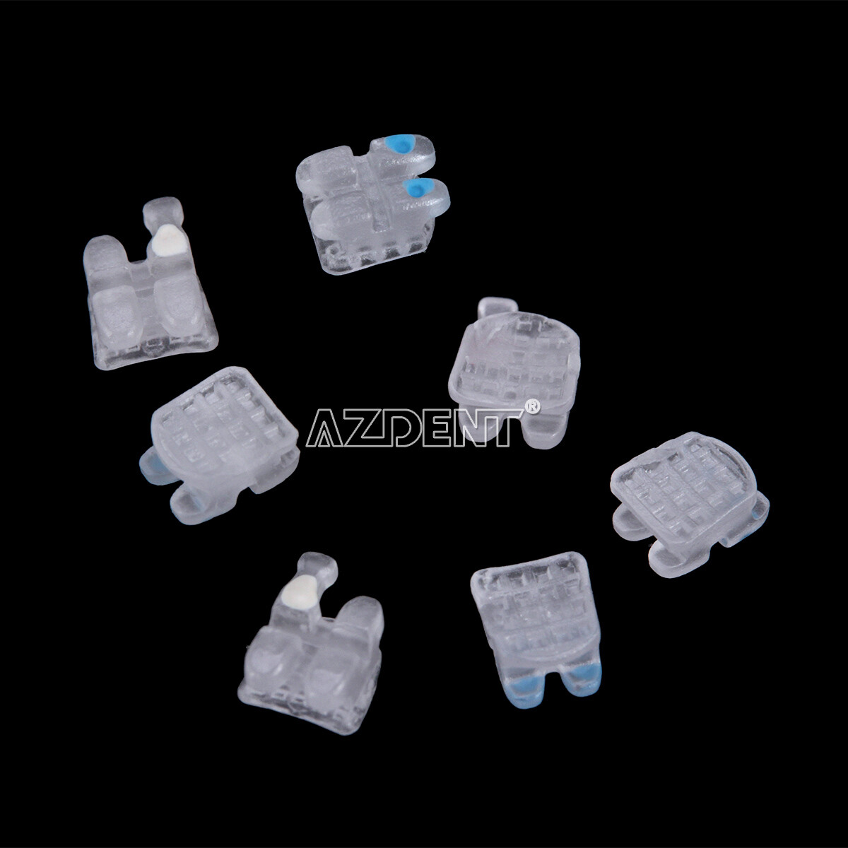 20PCS Dental Orthodontic Ceramic Bracket Braces Mesh Base Roth 0.022 Hooks 345