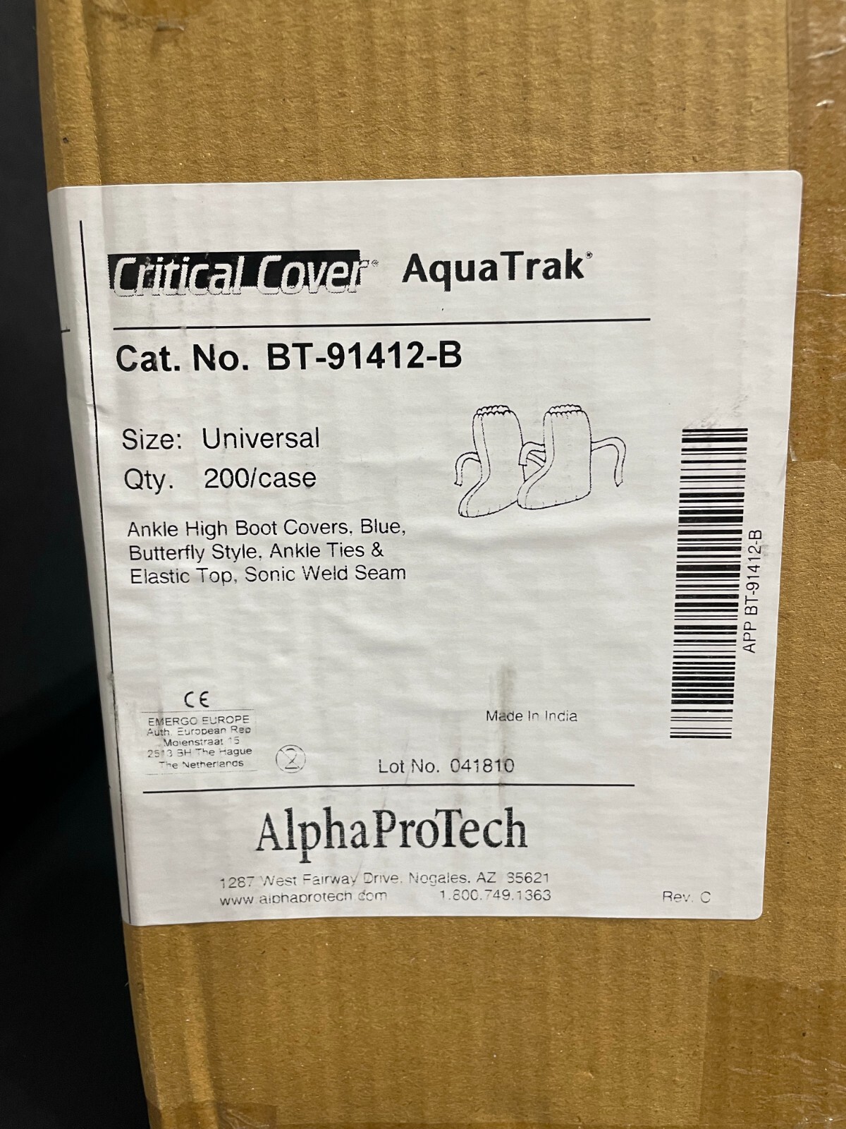 Alpha Protech Disposable Shoe Cover Universal Size with Ankle Ties 200 Covers