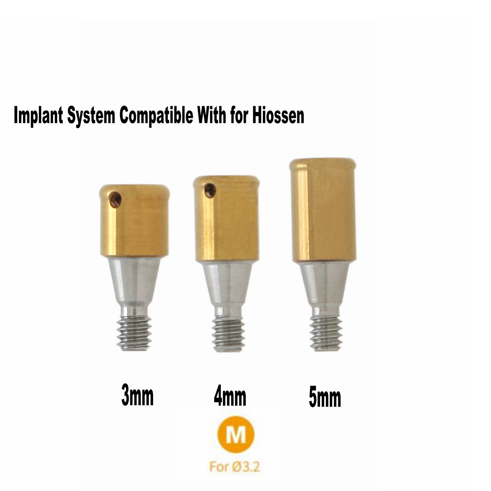 Dental Attachment Abutment & Overdenture Male Caps KITS Tool for Hiossen Ø3.2M