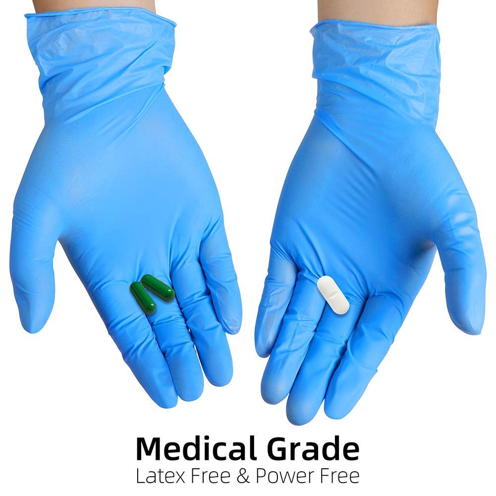 UC Global Trade Inc Medium Disposable Vinyl Exam Gloves, Blue Medium,