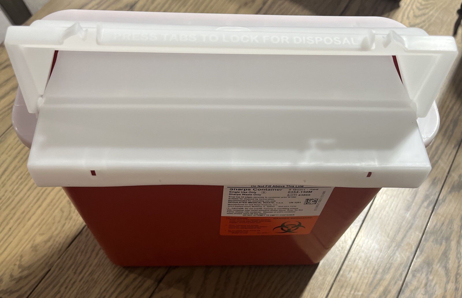 6 PACK! Sharps Container 5 Quart Red Medical Waste Needle Disposal