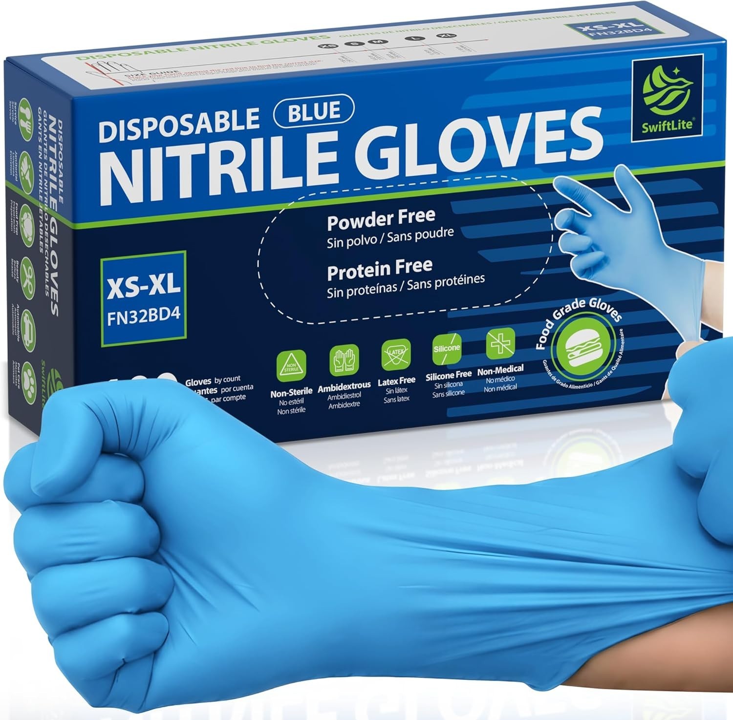 Durable 100 Count Food Grade Disposable Gloves – Waterproof & Chemical Resistant