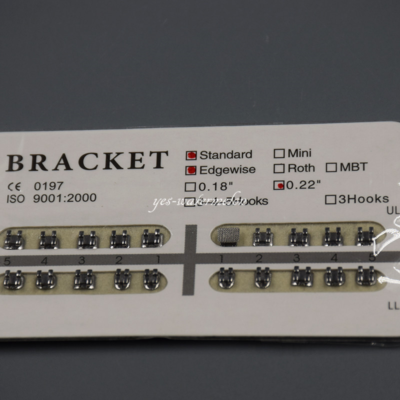 Dental Orthodontic No Hook 022″ Slot Edgewise Standard Metal Brackets Braces