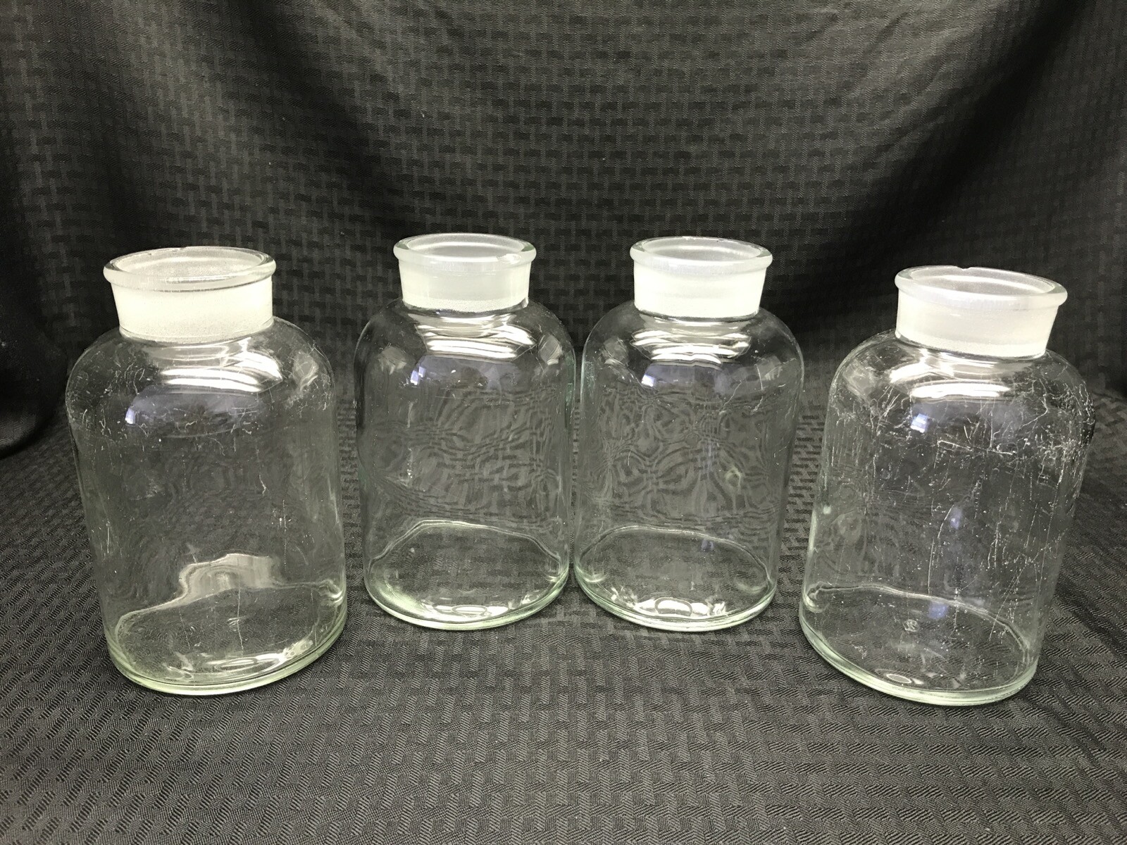 (4) WHEATON 1000mL Glass Wide Mouth Apothecary Reagent Storage Bottle 53mm ID B