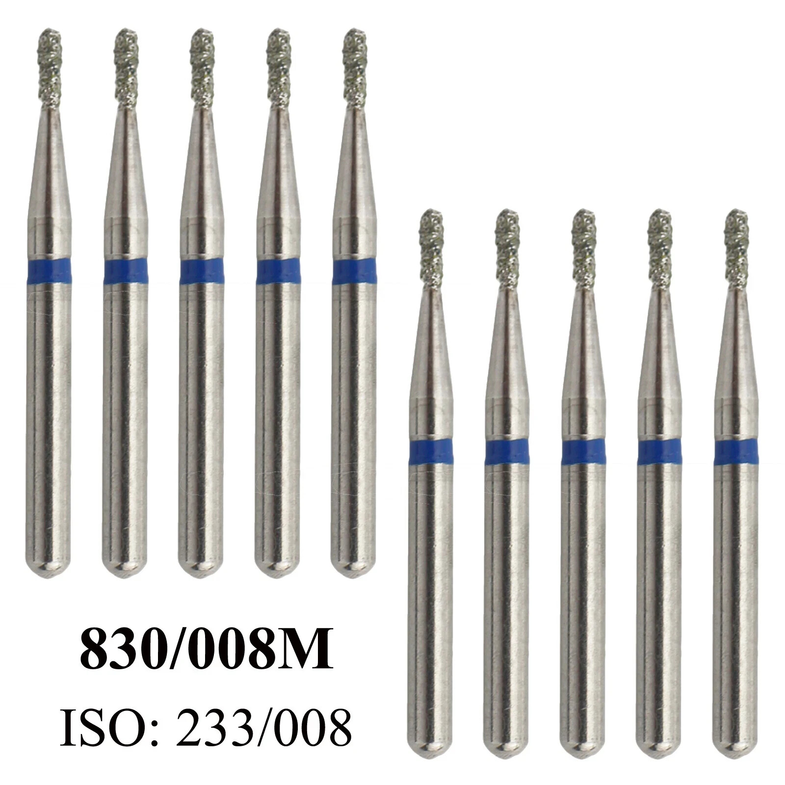 Dental 330 Diamond Bur 830/008M FG Pear Medium Grit Burs High Speed Burr 10Pc/PK