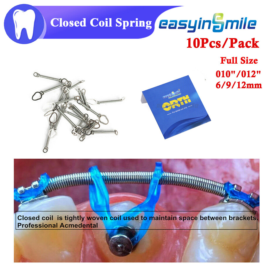 10Pc Orthodontic niti Closed Coil Spring Dental Brace Use Ortho 6/9/12mm 010/012