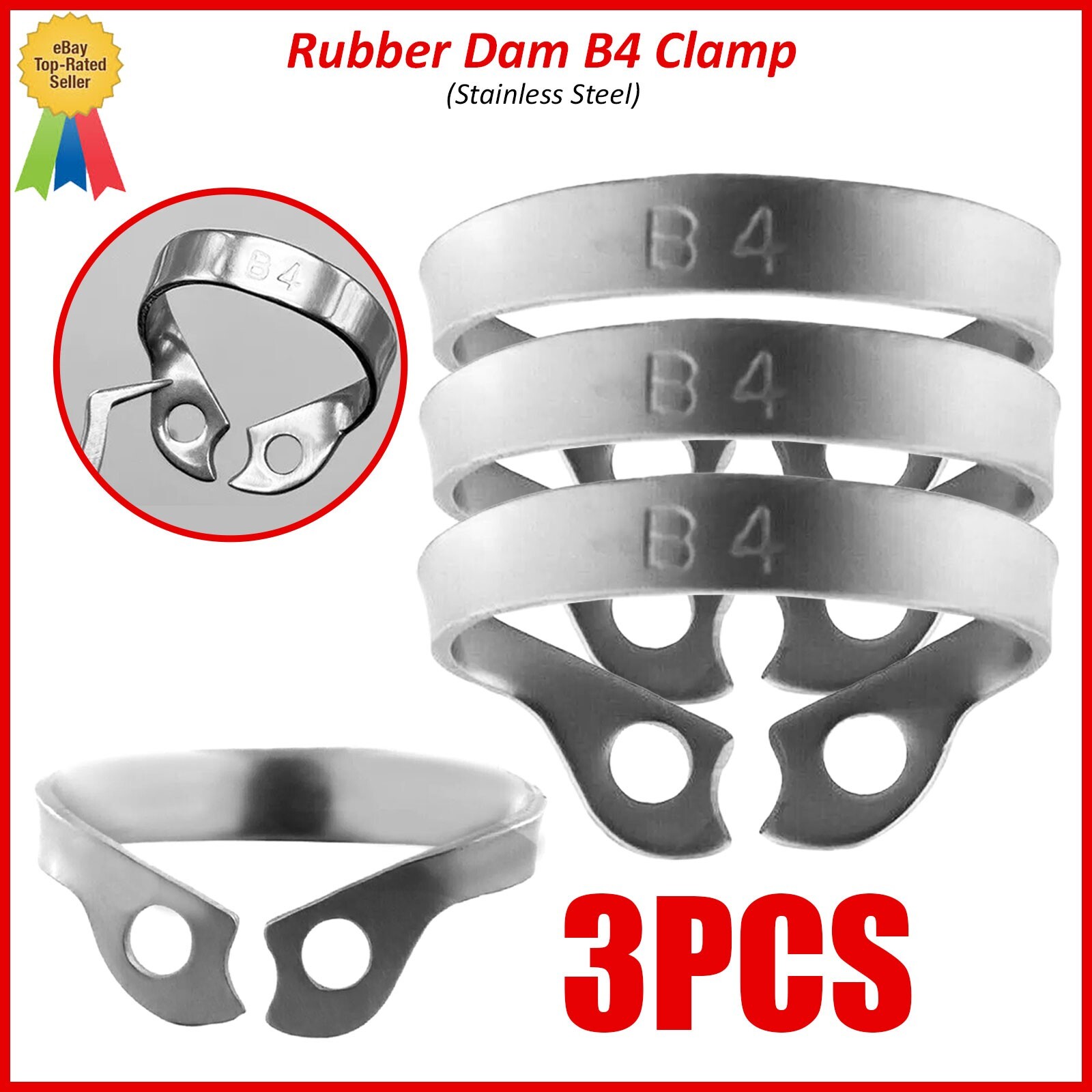 X3 Dental Universal Bicuspids Premolar Brinker Tissue #B4 Rubber Dam Clamps