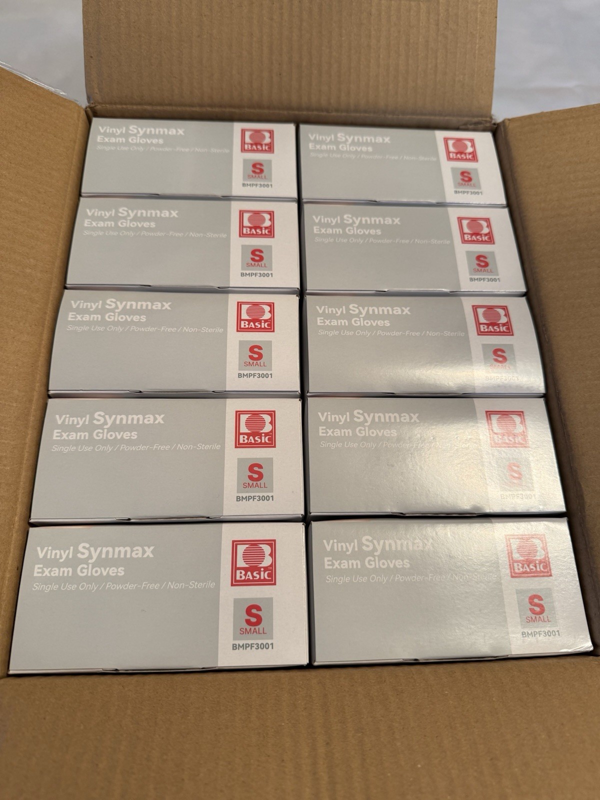 Basic Vinyl Synmax Exam Gloves Small Powder-Free BMPF3001 Dentistry Emergency