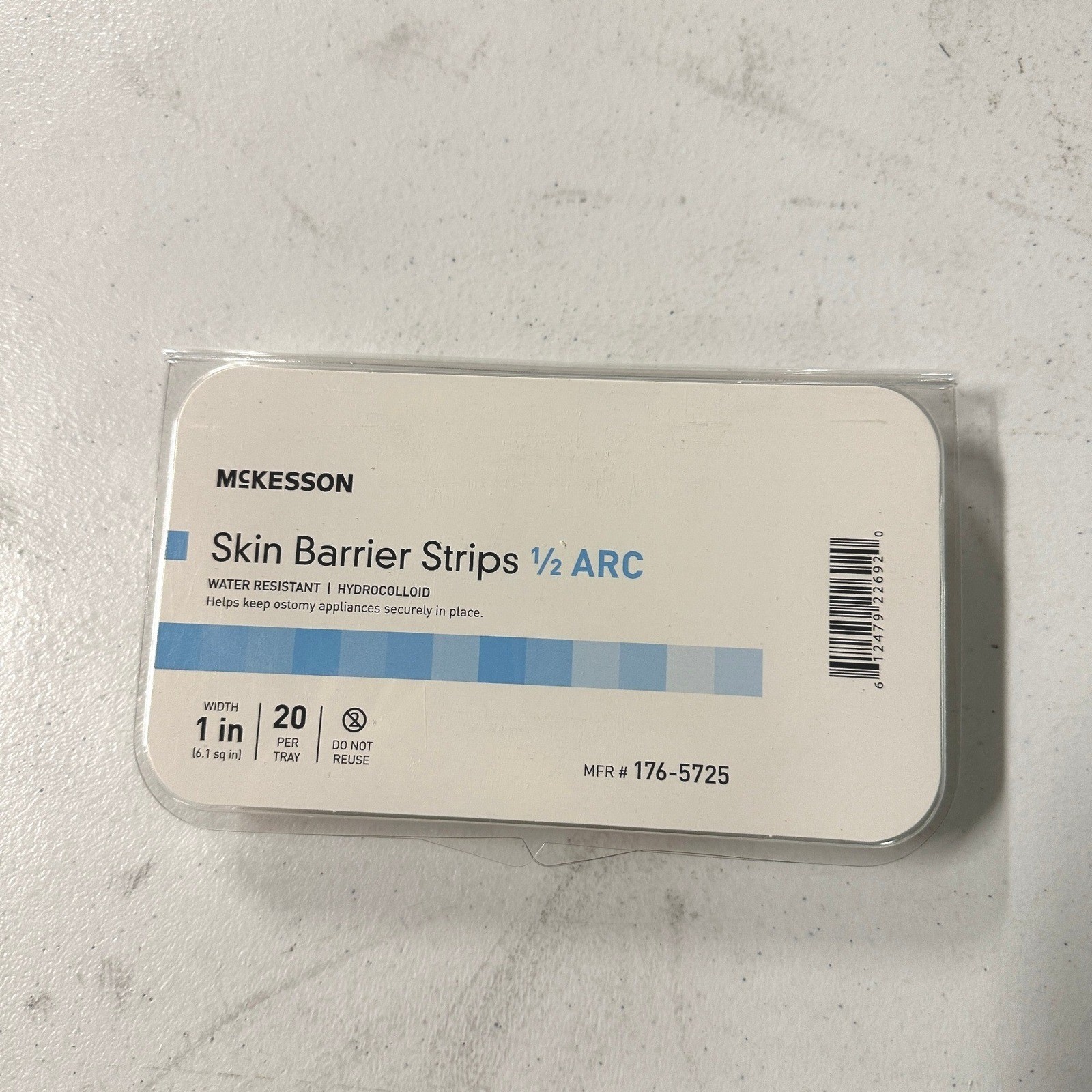McKesson Skin Barrier Strips 1/2 ARC Hydrocolloid Water Resistant 176-5725 20ct
