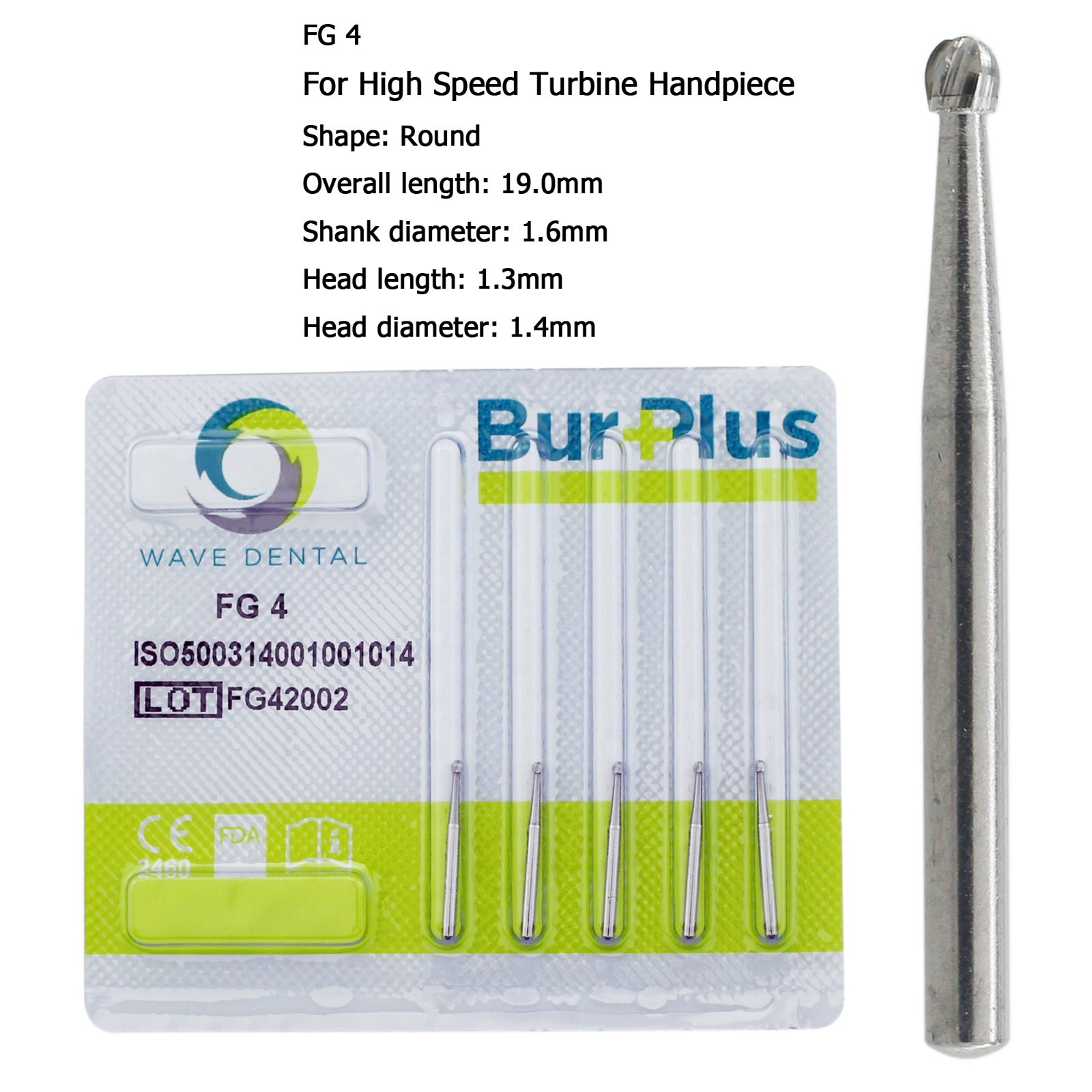Wave Dental Carbide Burs FG Round Burs High Speed Friction Grip FG 4 6 8 330 245