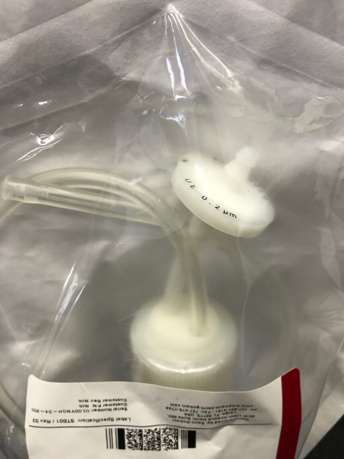 BIO-SIMPLEX 500mL PETG Media Bottle Assembly Sterile C-Flex SA38MM-500-2F-DB