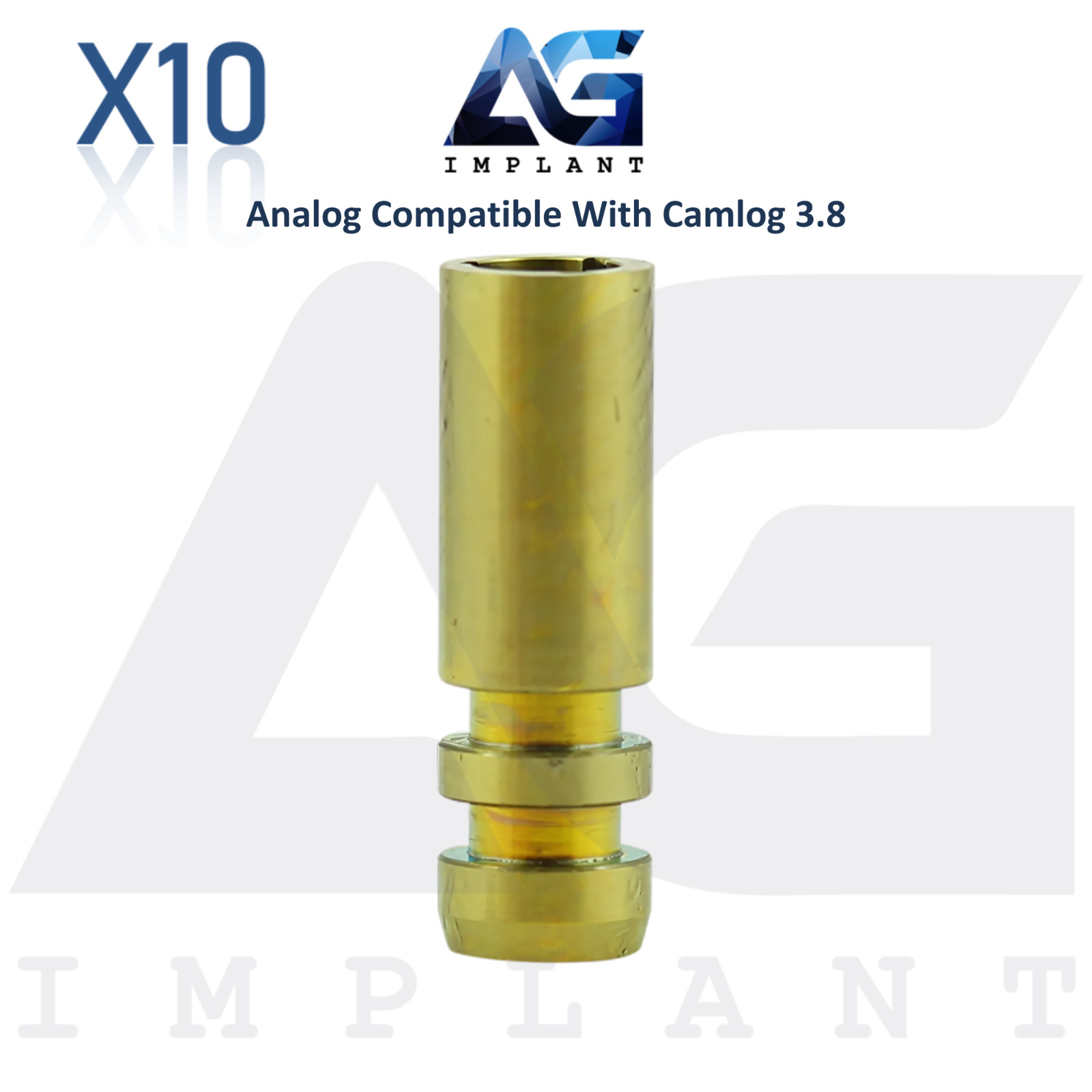 10 Fixture Analog Compatible with BioHorizons® CAMLOG® Ø3.8mm Dental Lab