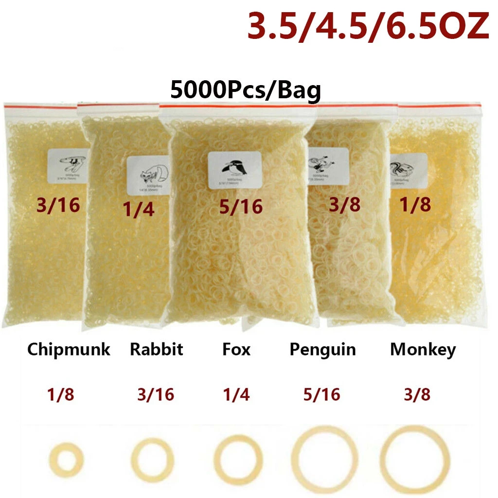 5000 Pcs/Bag Dental Orthodontic Rubber Bands Elastics Latex Braces 15 Sizes Opt