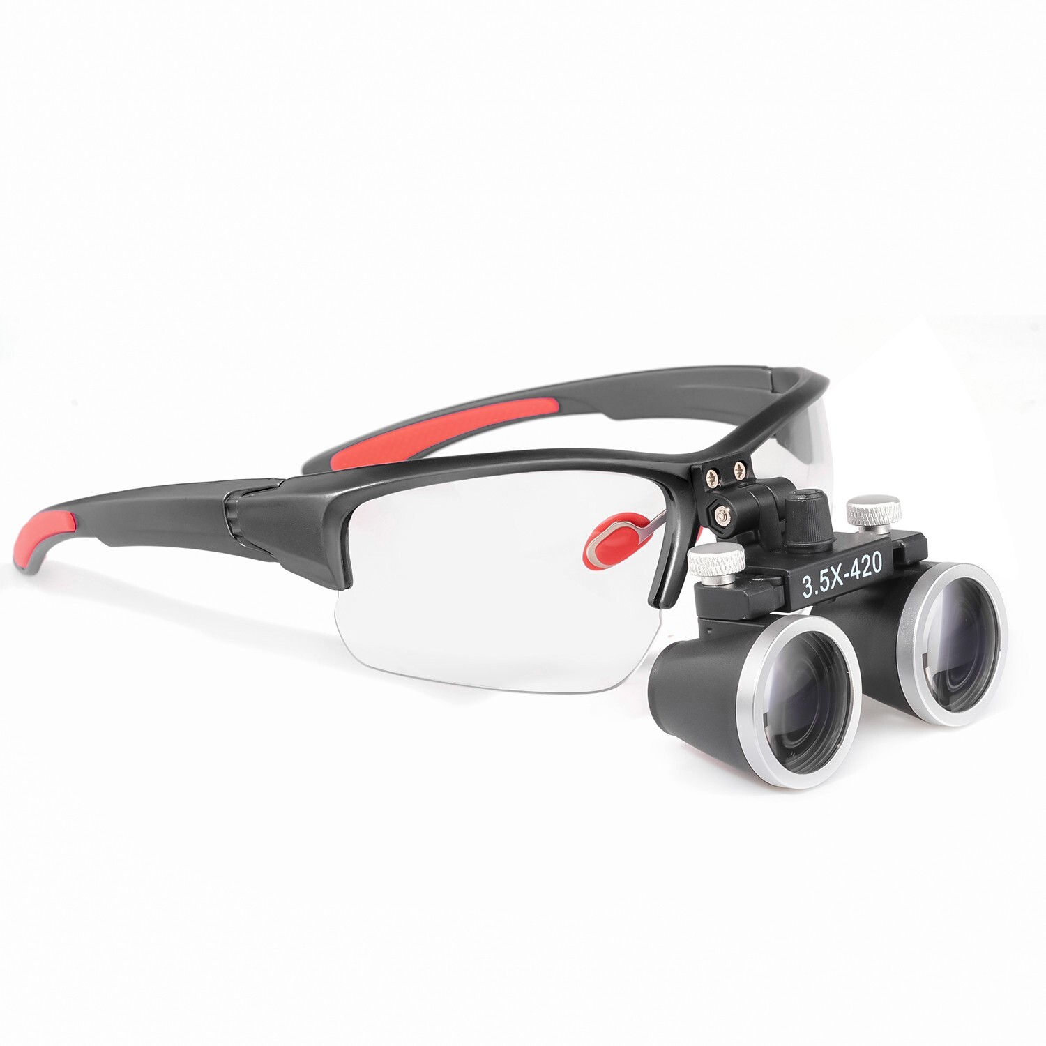 Dental Medical Binocular Loupes 3.5X-420mm Adjustable Magnifer Glasses Black US