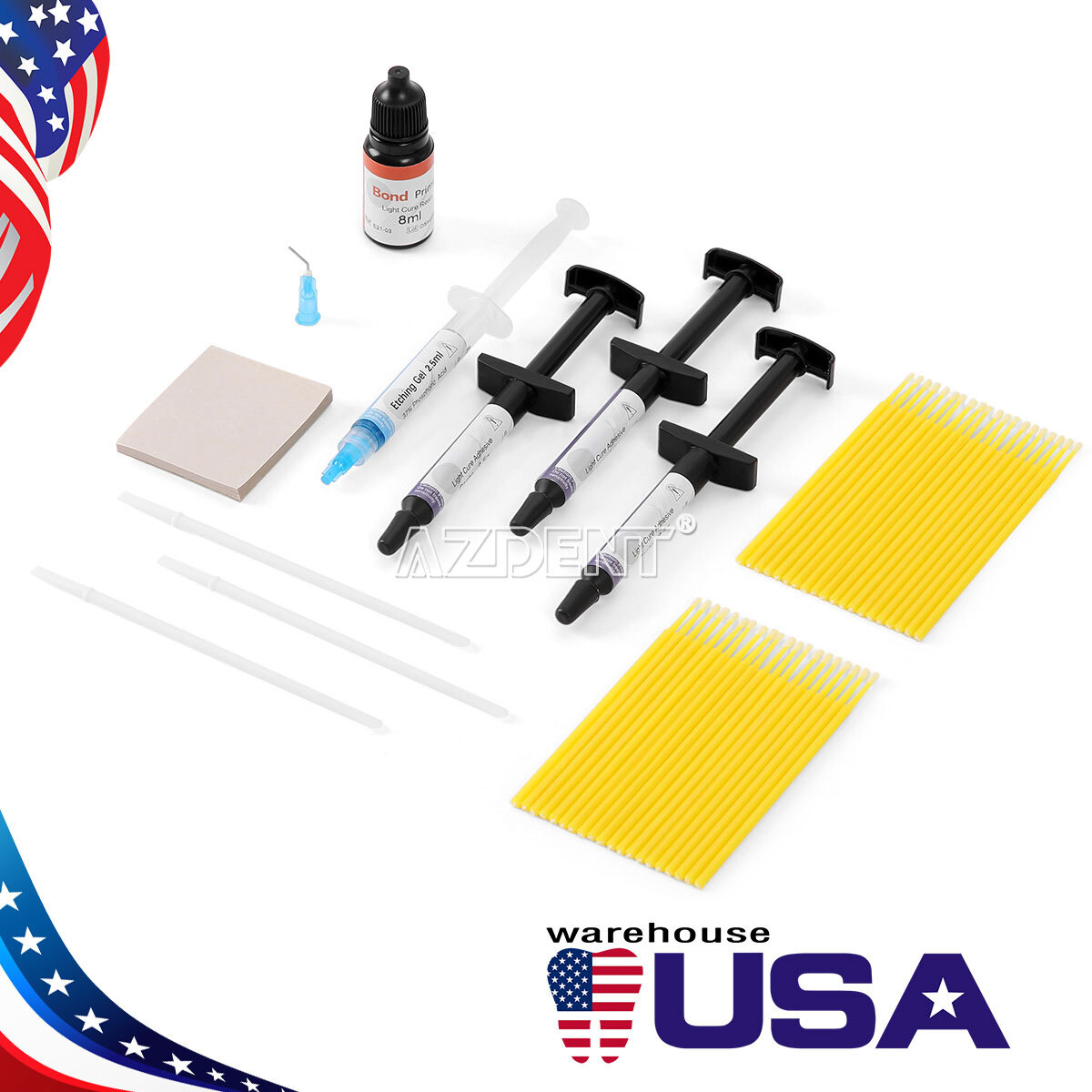 Kit Dental Orthodontic Light Cure Resin Adhesive Bond US