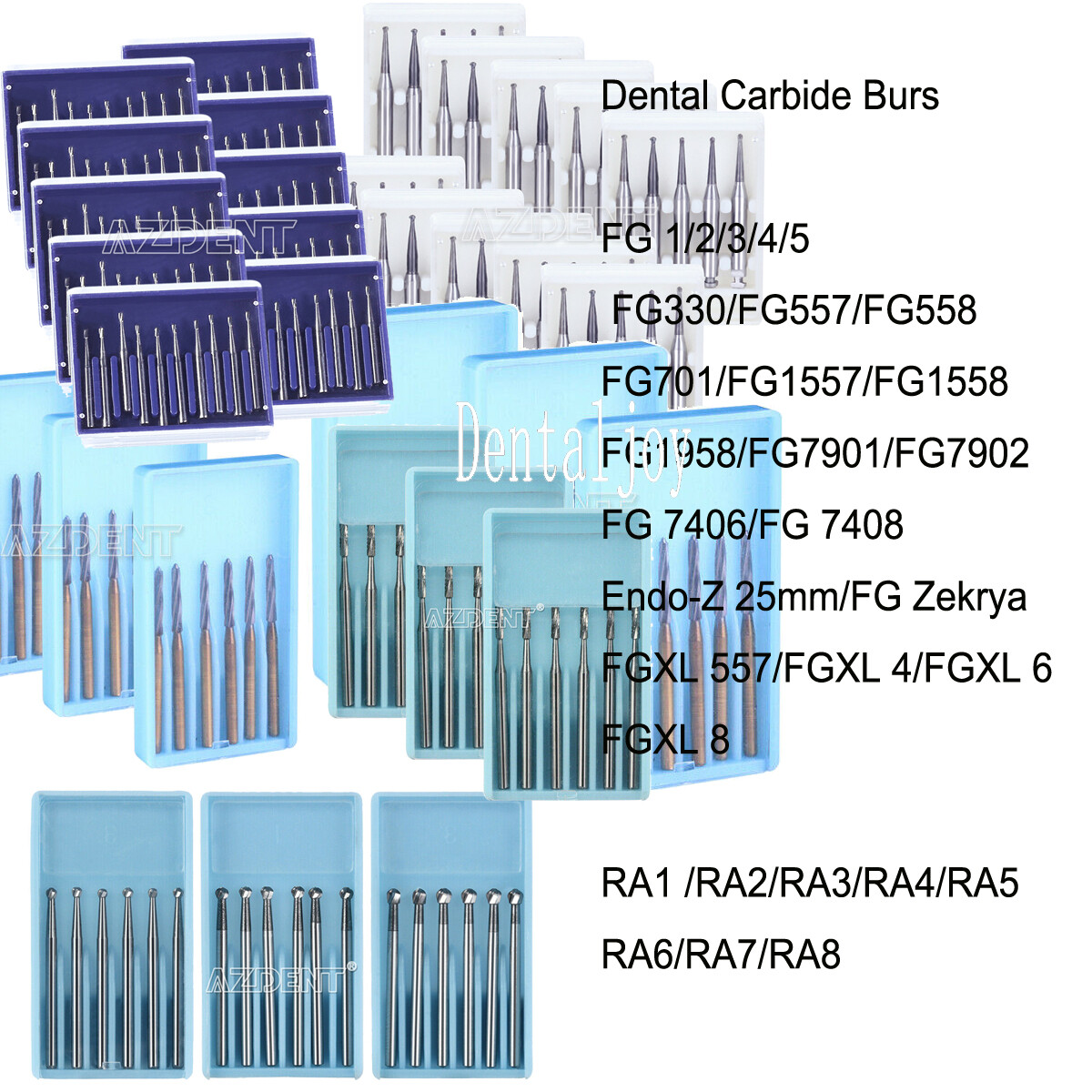 Dental Tungsten Carbide Burs FG / Endo / FGXL / RA For High/Low Speed Handpiece