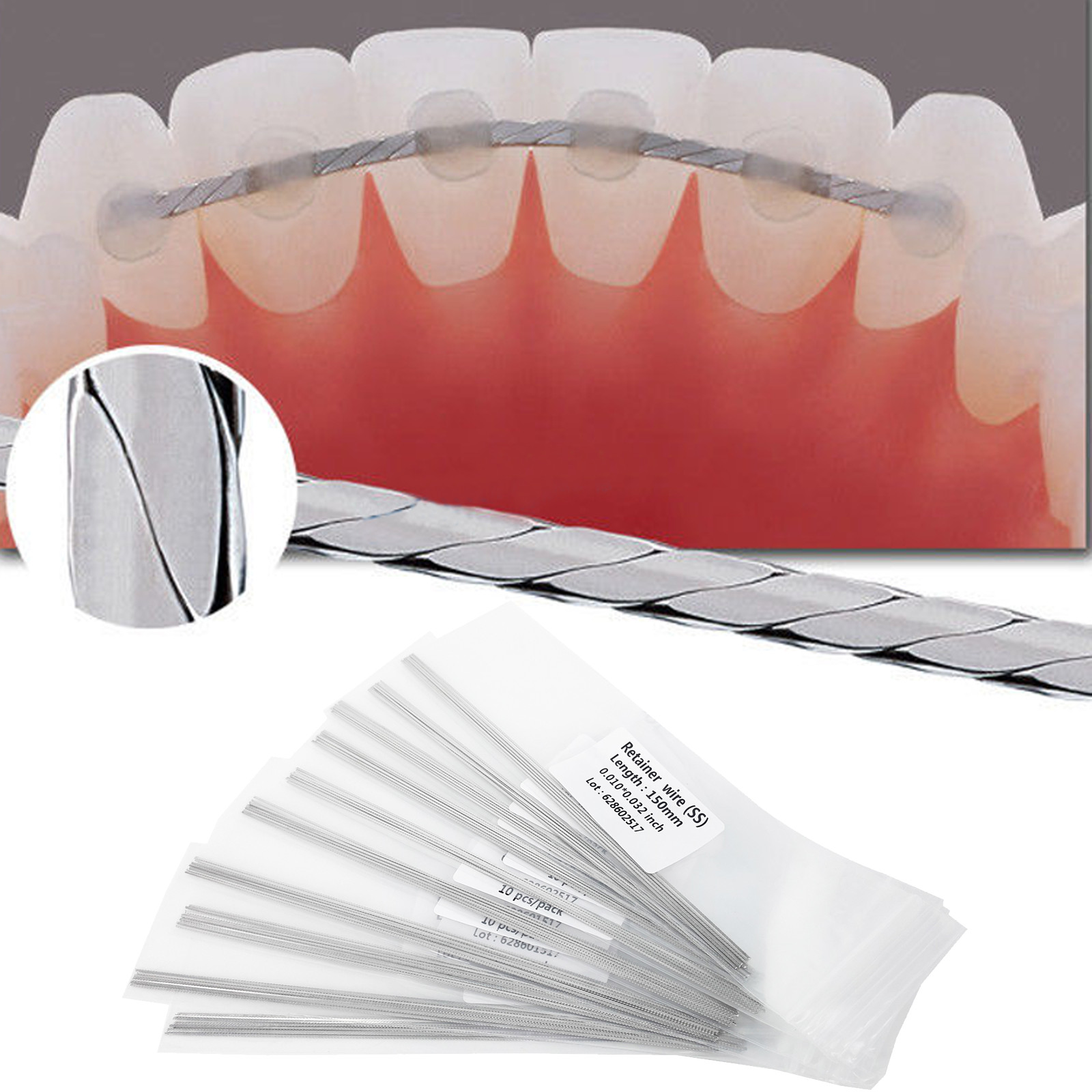 10Pcs/Pack Dental Orthodontic Flat Strand Lingual Retainer Wire .010″x.028″