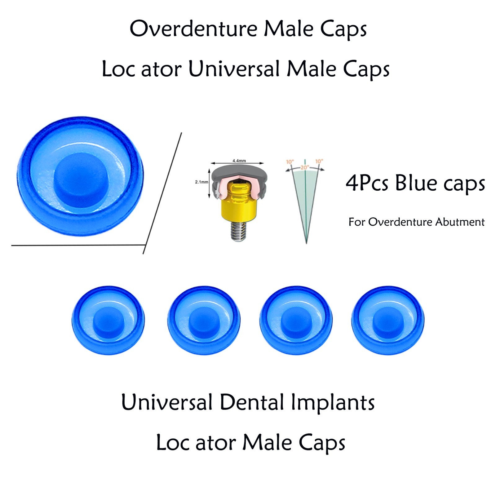 For Nobel Active Locator Attachment Abutment RP 4.3mm Retention Cap Inserts Tool