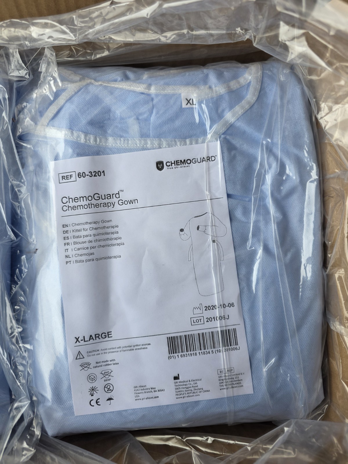 Chemoguard Protective Procedure Chemo Gowns Chemotherapy XL – Pack of 10
