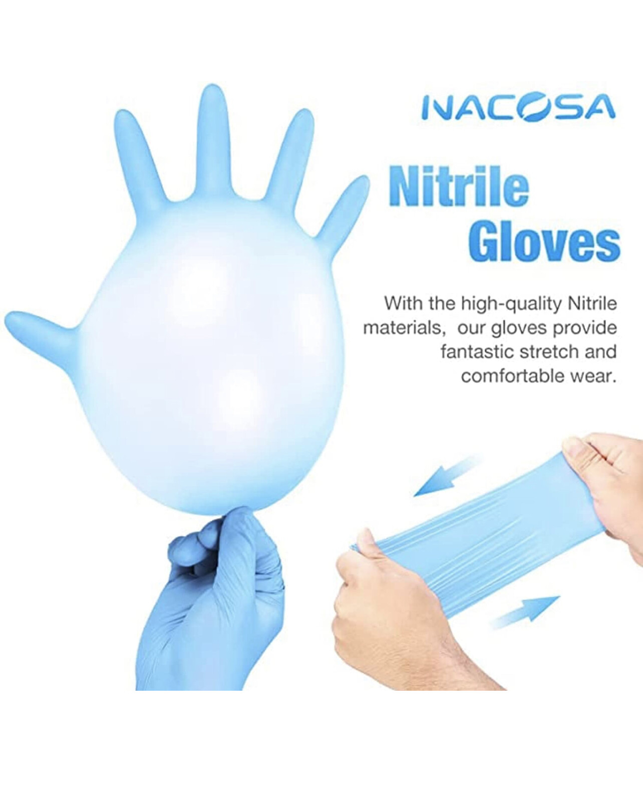 Nitrile Gloves1000 Count Disposable Exam Large Gloves 10 boxes (100 gloves each)