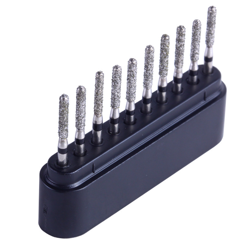 10pcs Diamond Bur High Speed Super Coarse Straight/Cylindrical Round Head SR-12S