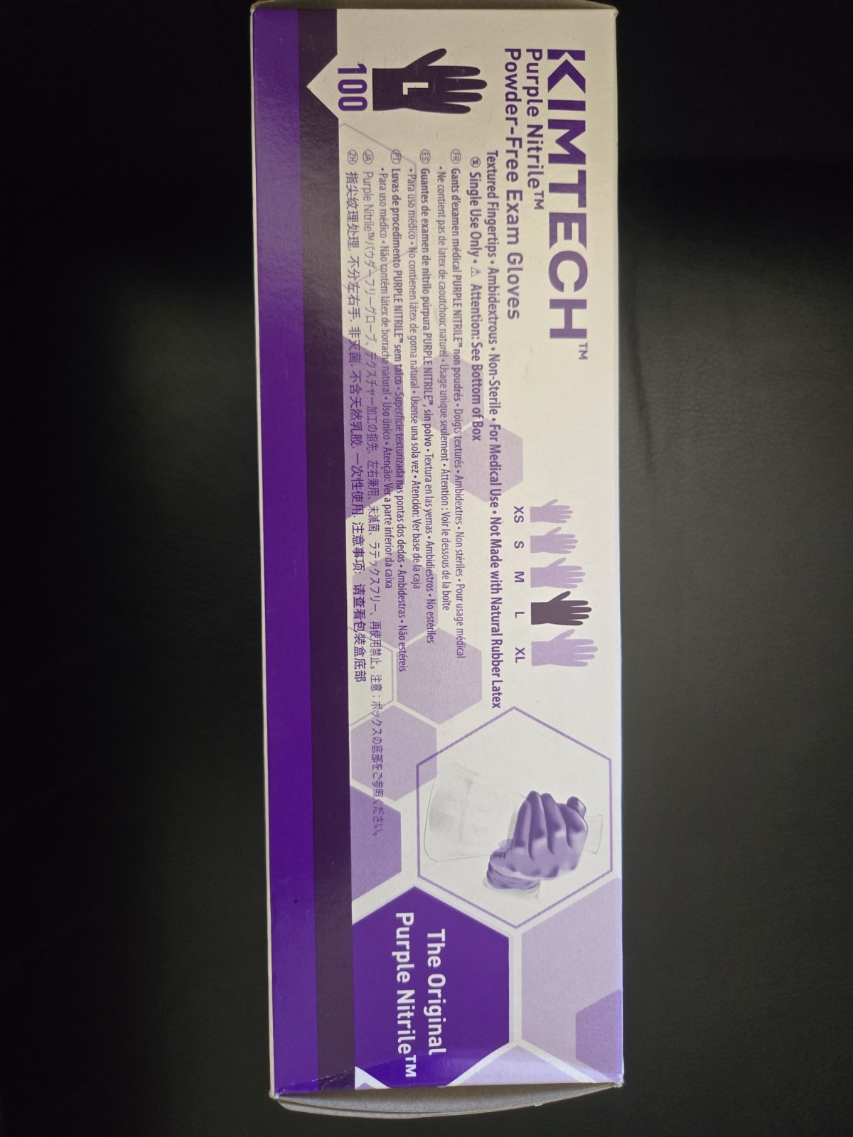 Kimtech 55083 Large Purple Nitrile Powder-Free Exam Gloves Box of 1000 Gloves
